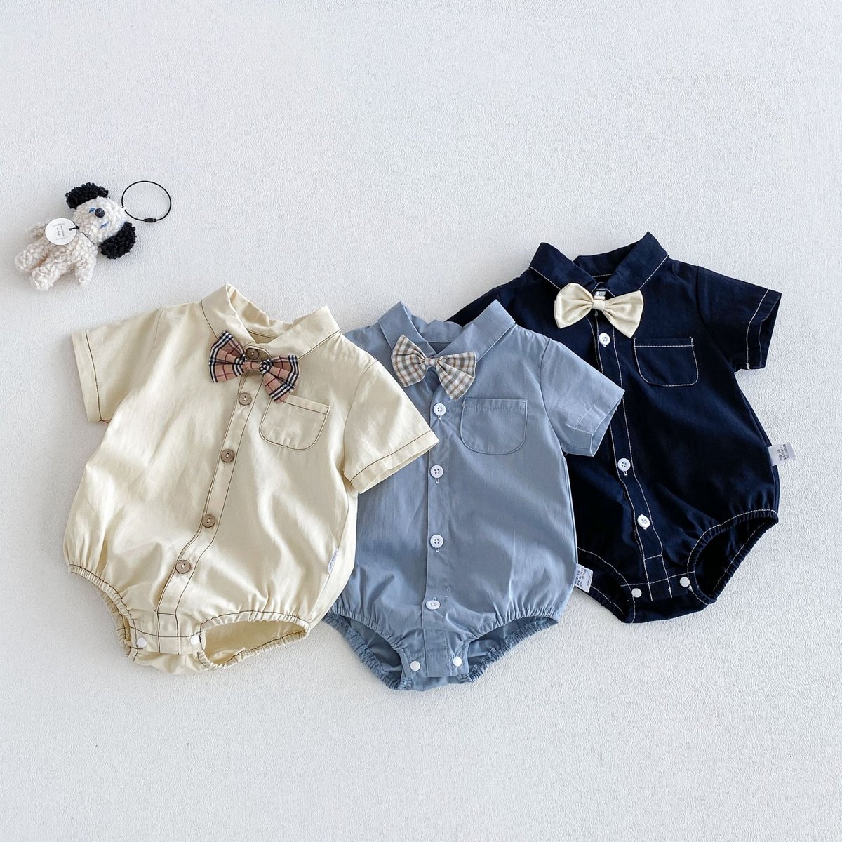 Stylish Baby Boy Gentleman Bow Tie Romper