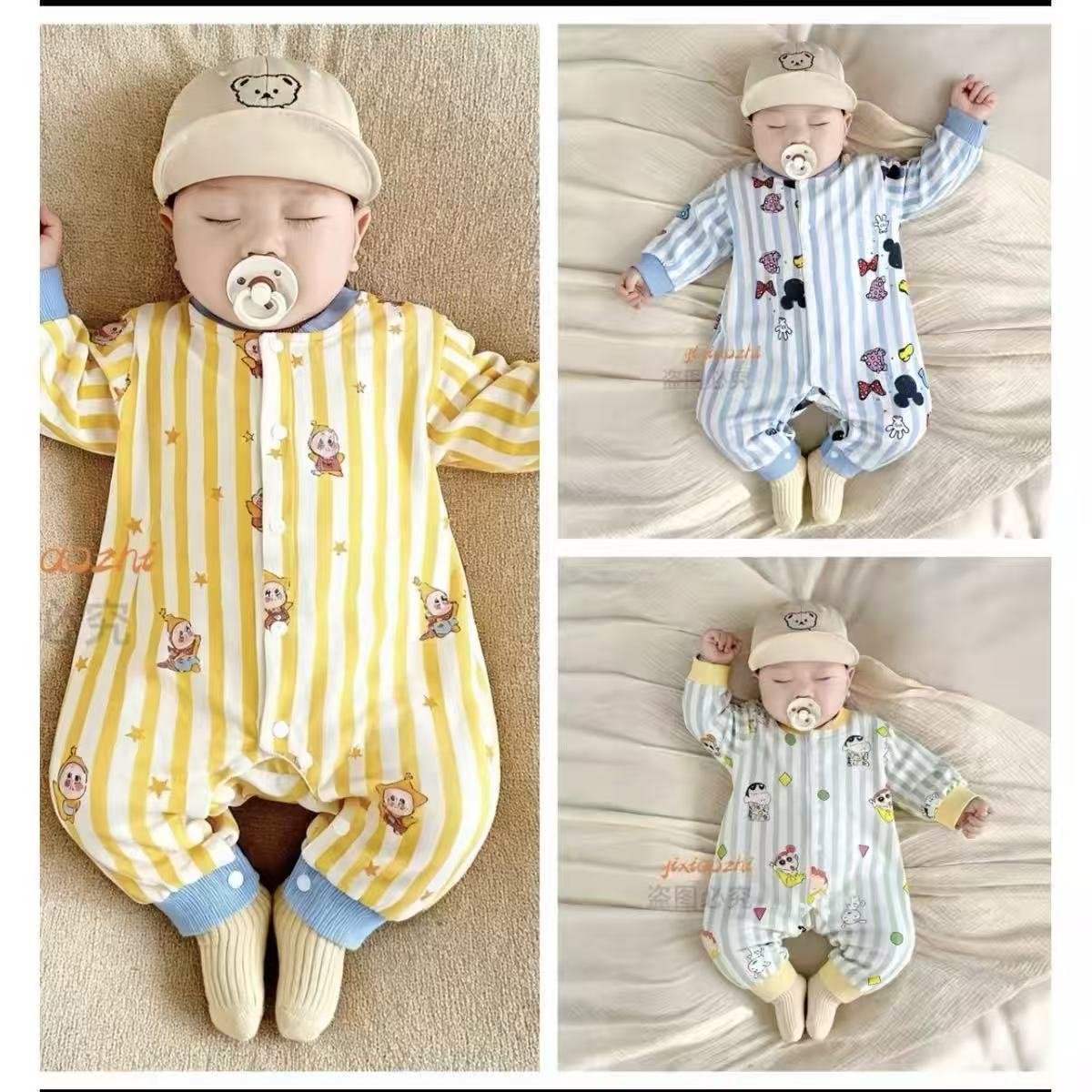 Autumn Cartoon Print Baby Romper