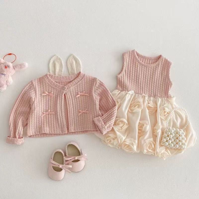Long-Sleeve Cake Romper Dress Set