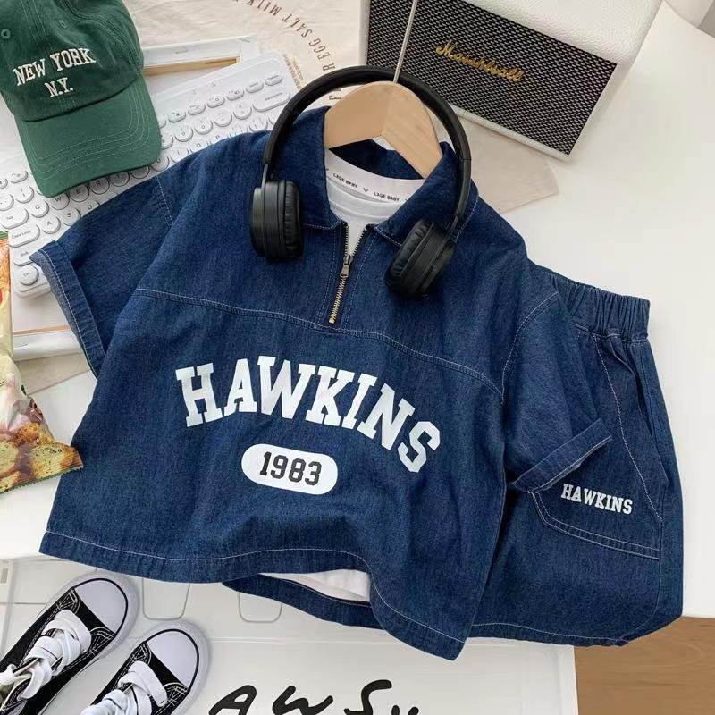 Trendy Boys' Denim Summer Two-Piece Set