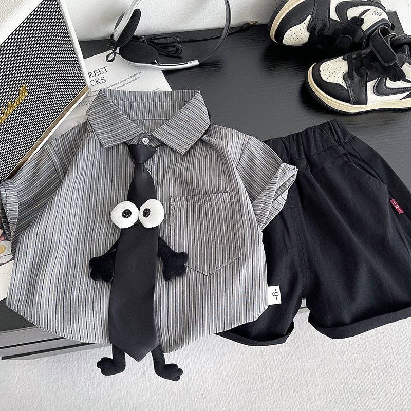 Korean-Style Lapel Two-Piece Set