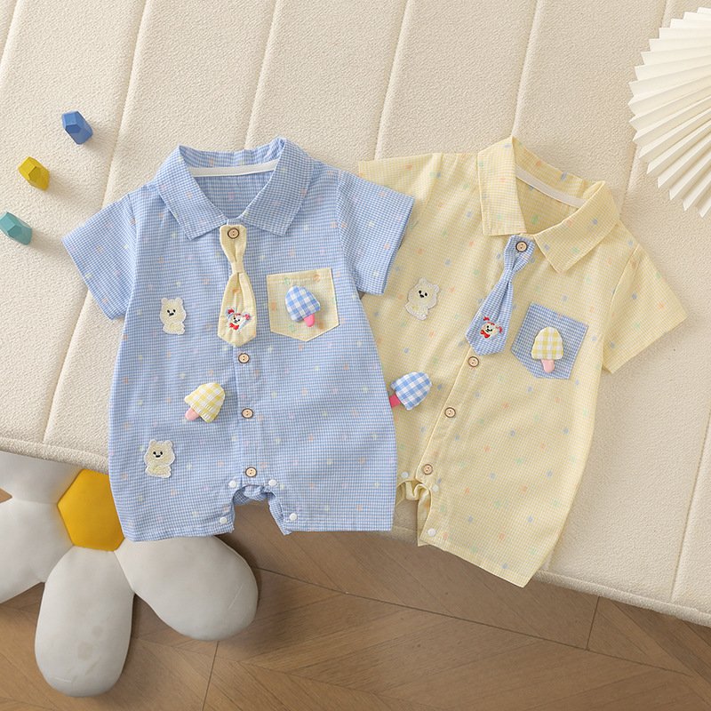 Korean-Style Bear Tie Hapi Jumpsuit