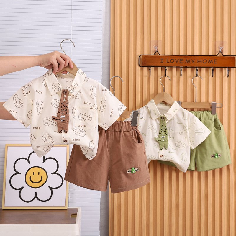 boys' summer short-sleeve two-piece suits