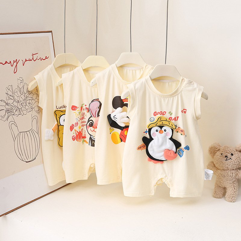 Cute Cartoon Sleeveless Baby Romper