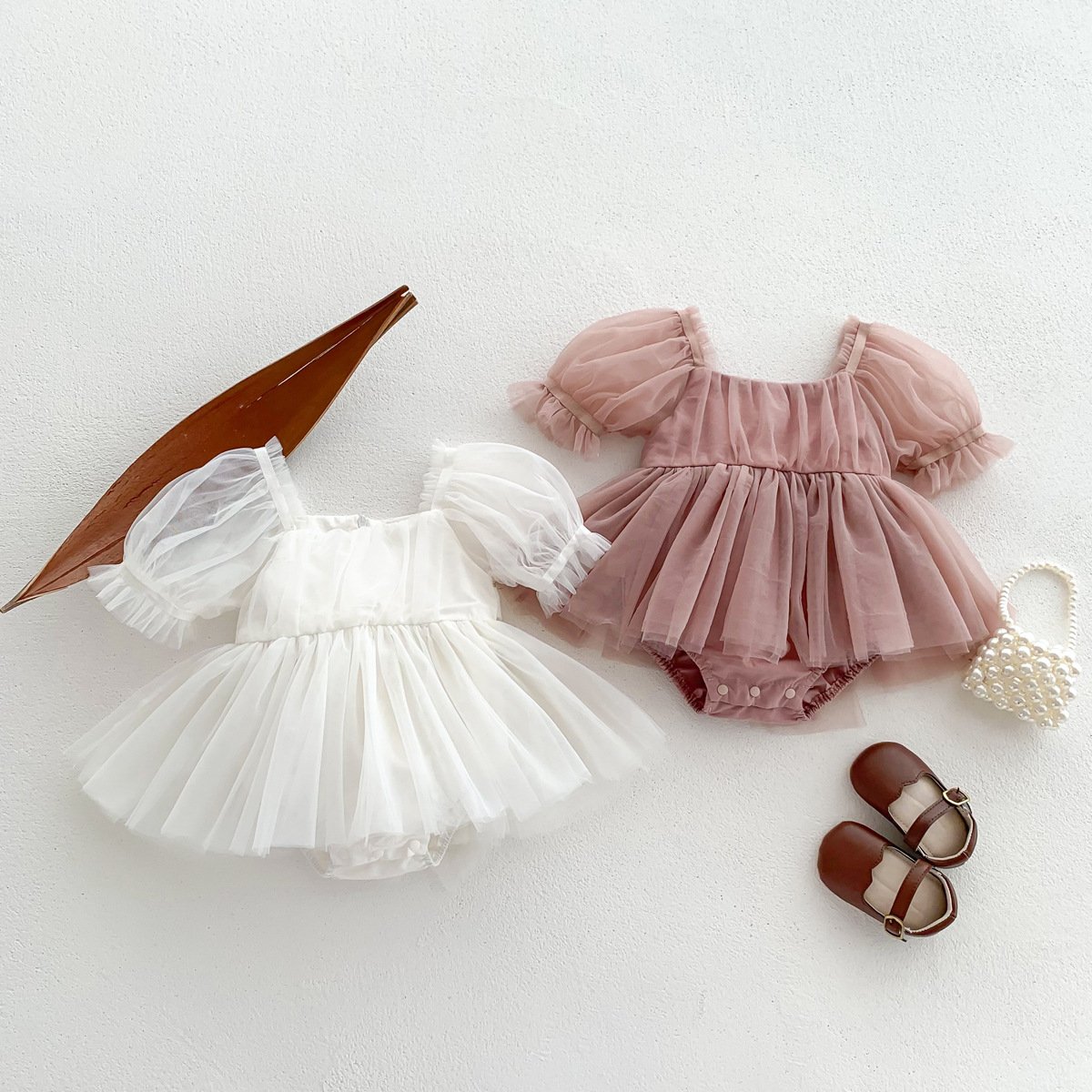 Bow Tulle Winter Princess Romper