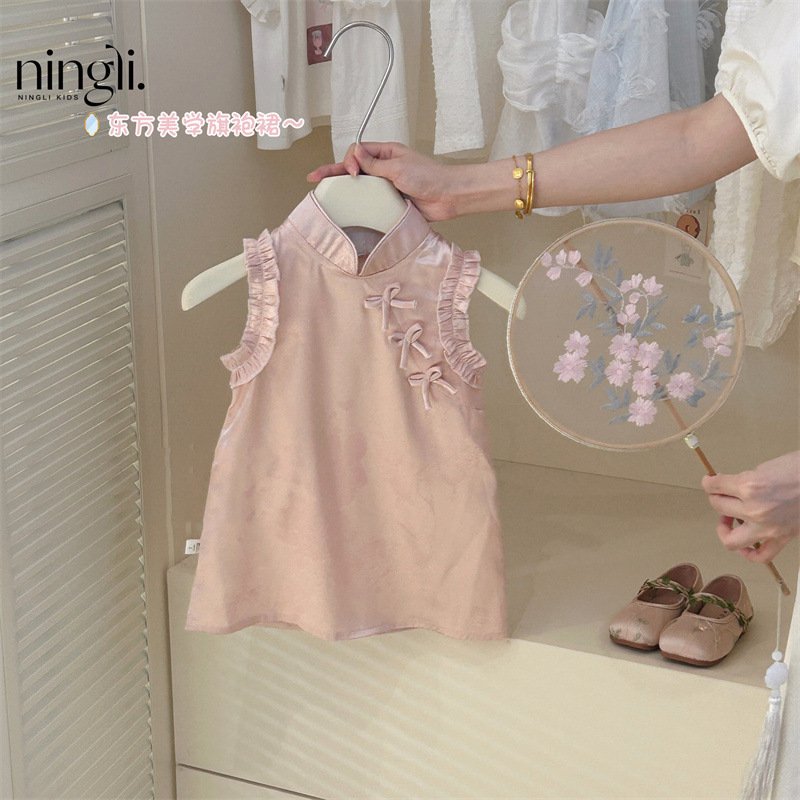 Girls' National-Style Summer Cheongsam Dress