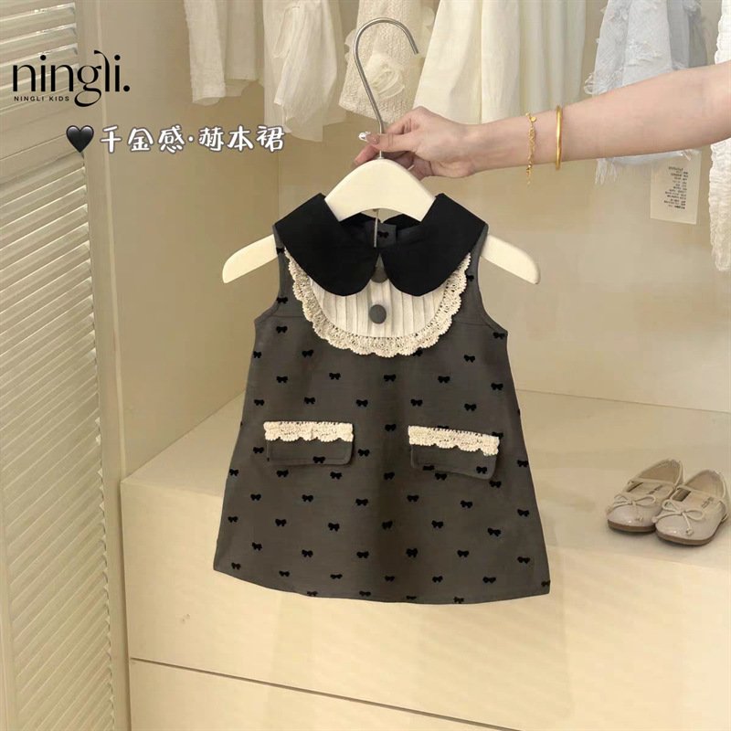 Girls' Chanel-Style Bow Princess Dress