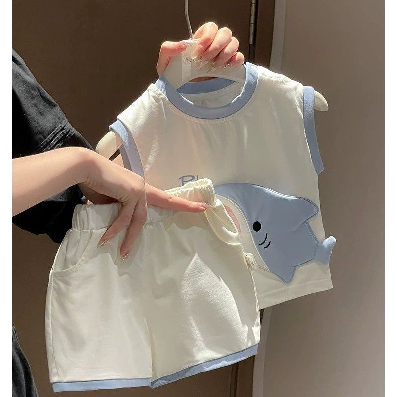 Baby sleeveless shorts two-piece set