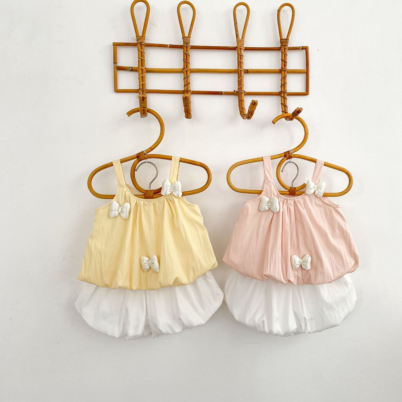 Toddler Girls Solid Bow Cami & Shorts Set