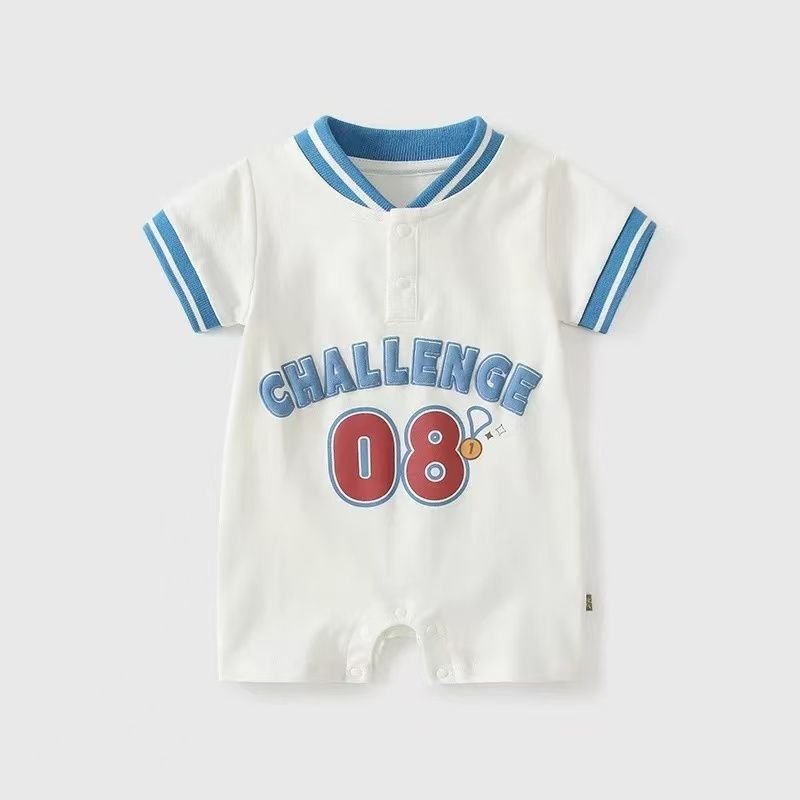 Newborn Baby Boy Basketball Romper Summer Thin Short-Sleeve Jumpsuit