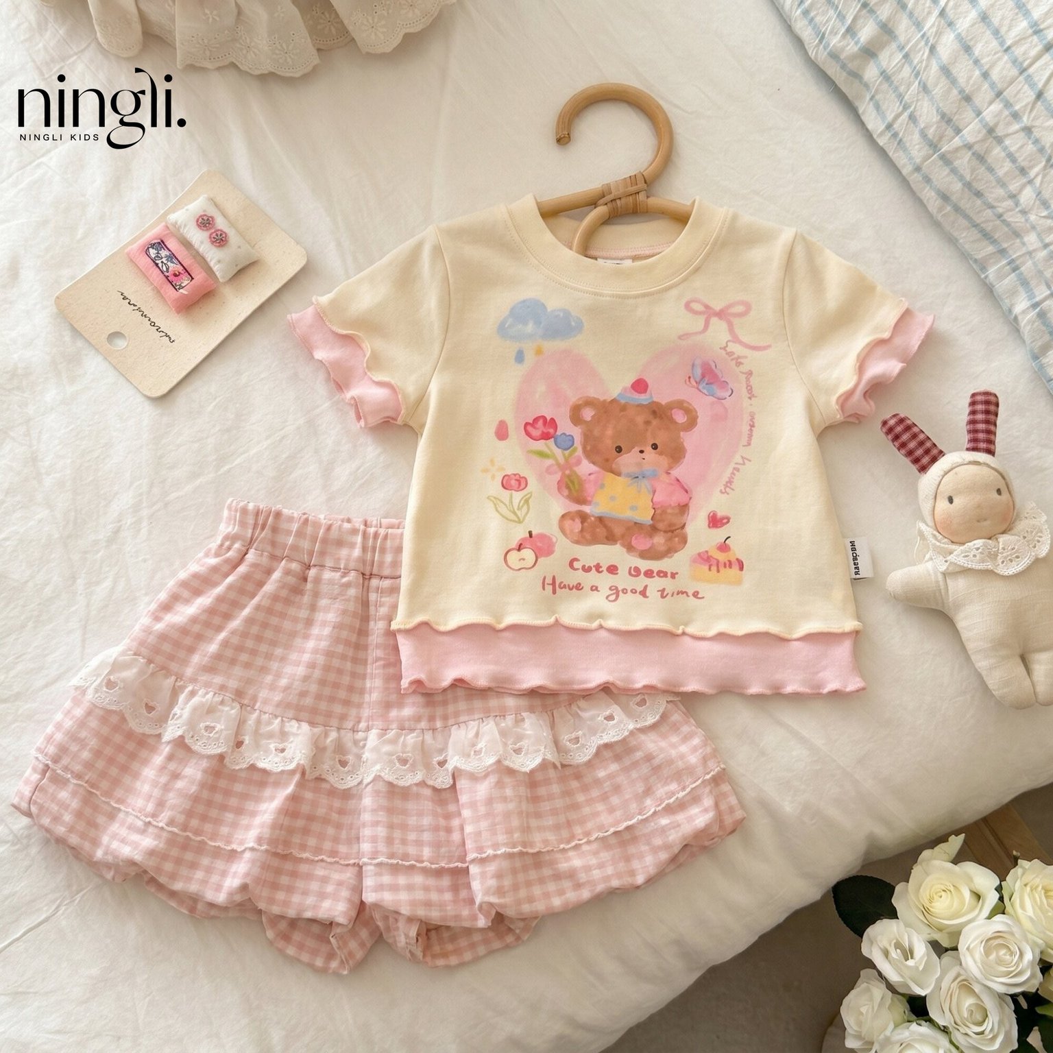 Toddler Girls Cute Short-Sleeve & Shorts Two-Piece Summer Set