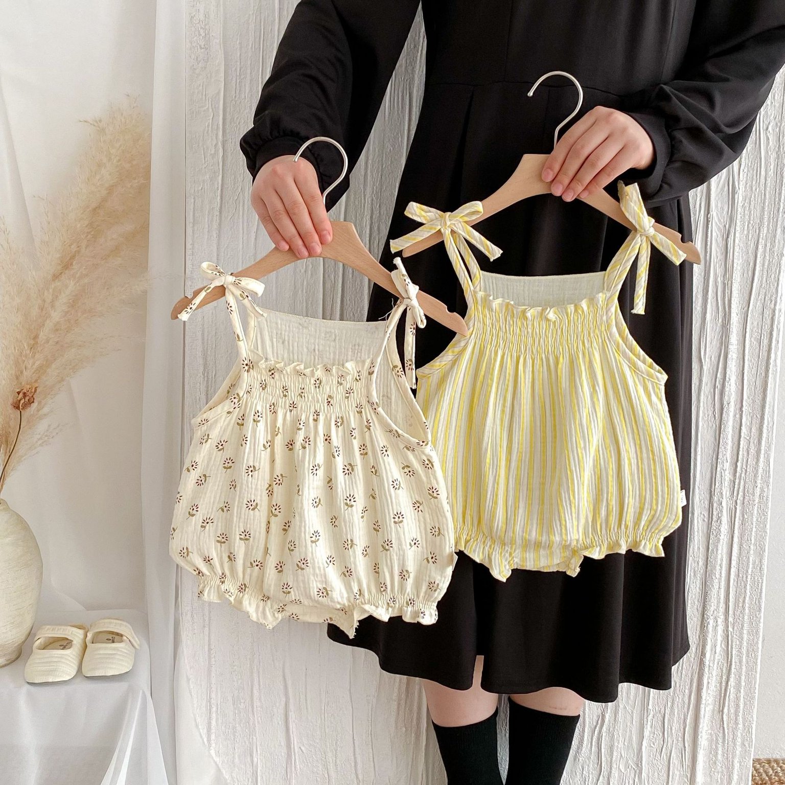 Baby Floral Thin Strap Romper