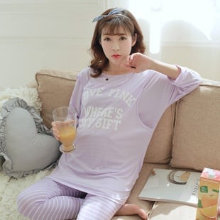Pregnant women pajamas Korean version of the post-natal long-sleeved nursing suits maternal home service