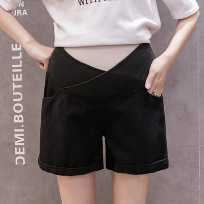 Maternity denim shorts  low-waisted jeans casual