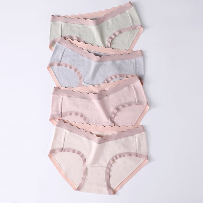 Autumn new maternity underwear pure cotton low waist belly support prenatal and postpartum preg（1set 3pcs)