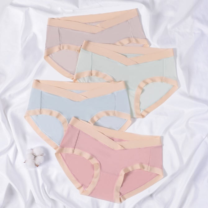 Summer Maternity Low-Waist Ice Silk Underwear (3-Pack)