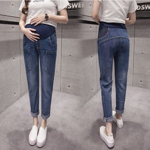 Wearing trousers and stomach pants