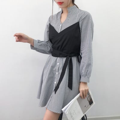 Breastfeeding clothes out summer fashion maternity dress dress short sleeves wear striped loose t-shirt casual