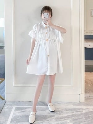 Fashion Maternity Chiffon Shirt Dress