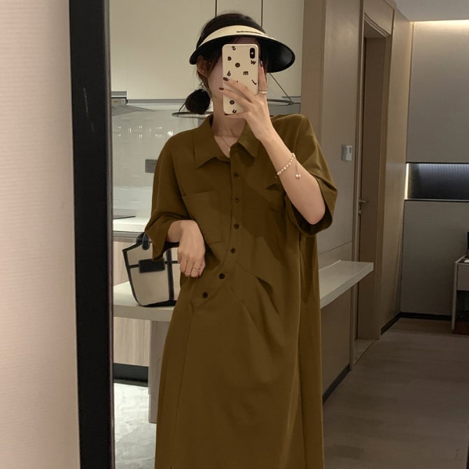 Summer new style design loose casual short-sleeved dress pregnant women large size T-shirt long skirt