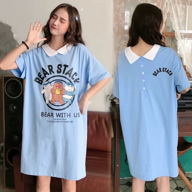 Plus size fashion Korean pregnant women T-shirt short sleeve dress