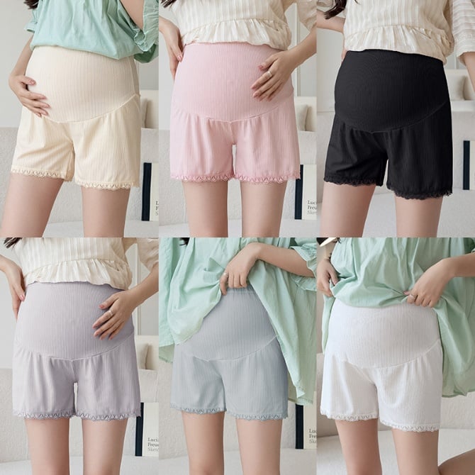 Adjustable High-Waisted Maternity Safety Pants"