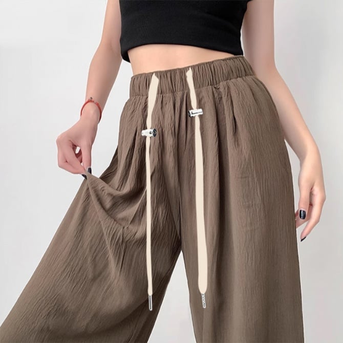 Maternity Yamamoto pants, cotton linen trousers with sun protection and wide-leg design in ice silk.