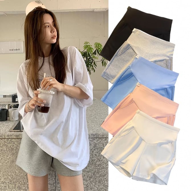 Colorful Candy Maternity Shorts Casual Lounge Wear