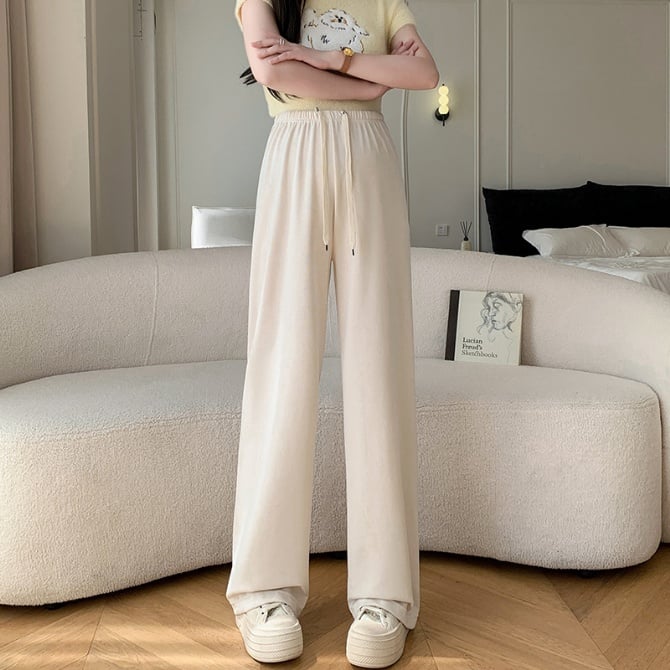 Maternity Ice Silk Wide-Leg Pants