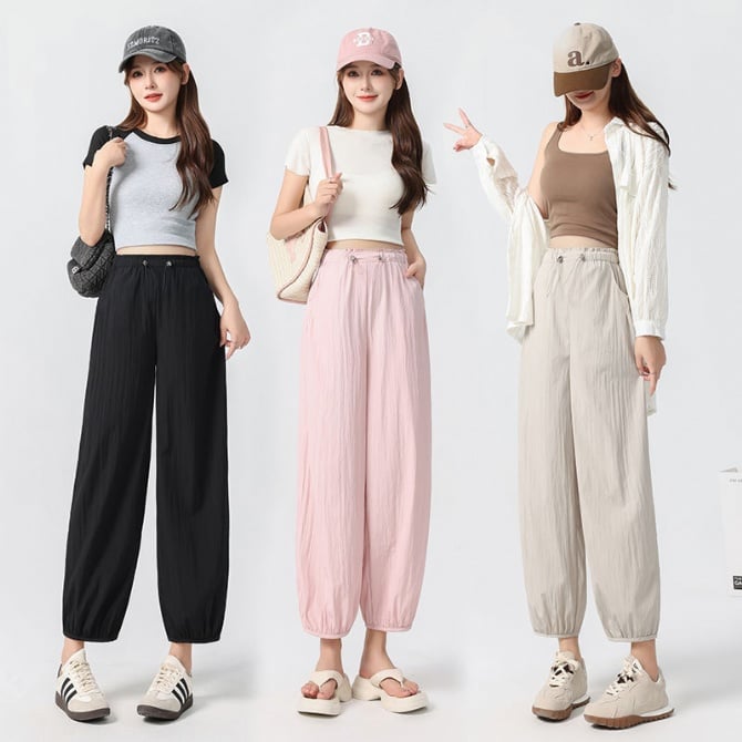Maternity Nine-Tenths Length Yamamoto-Style Balloon Tapered Wide-Leg Pants