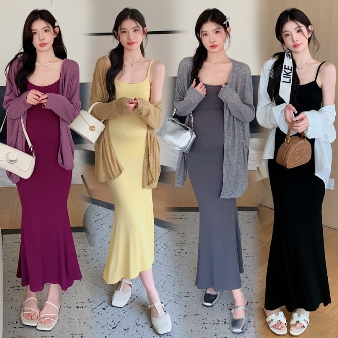 Maternity Camisole Dress with Sun Protection Set