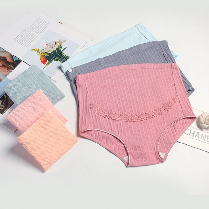 Adjustable High-Waist Maternity Underwear for Belly Support  (one set 2pcs)