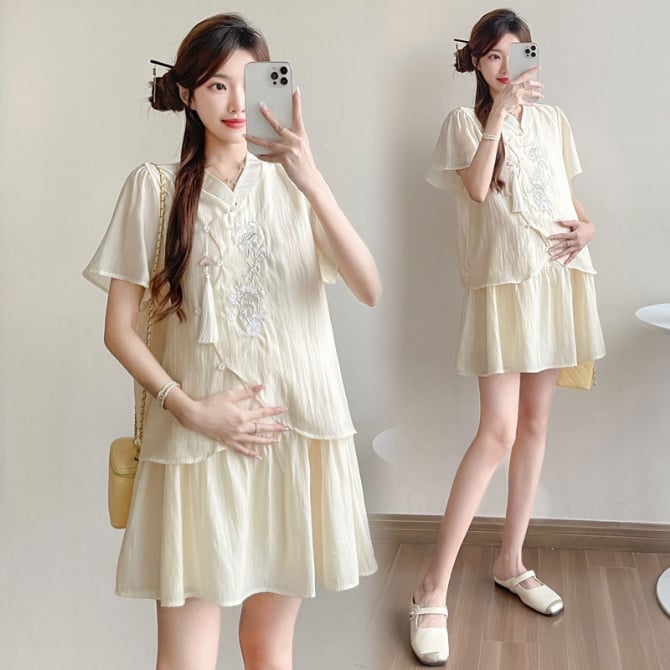 Modern Chinese-style maternity set