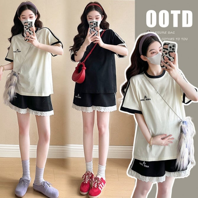 Summer American-Style Sports Maternity Set