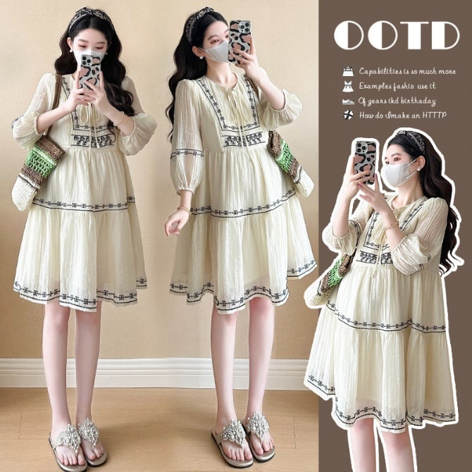Ethnic Style Fairy Petite Doll Maternity Dress