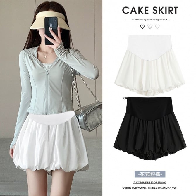 High-Waisted Maternity Paperbag Shorts