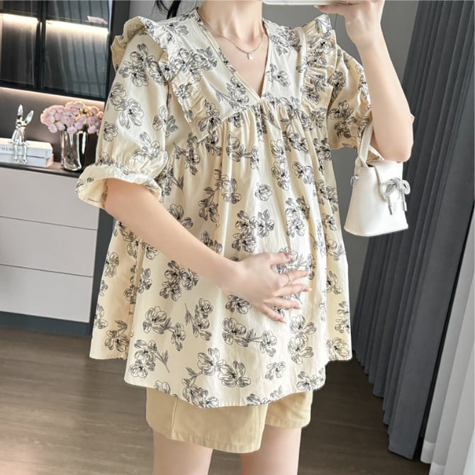 Maternity Summer Floral Top Only