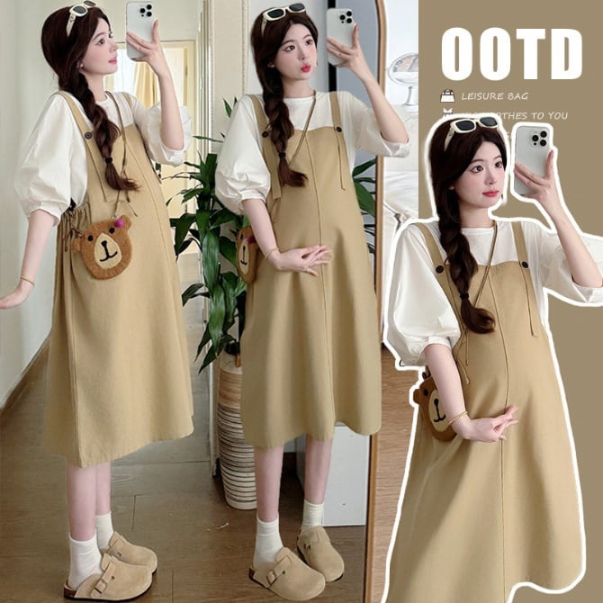 Maternity French-Style Summer Dress Set