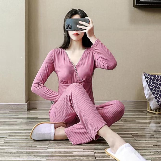 Lightweight Postpartum Nursing Loungewear Set