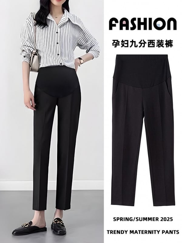 Summer Maternity Wide-Leg Pants