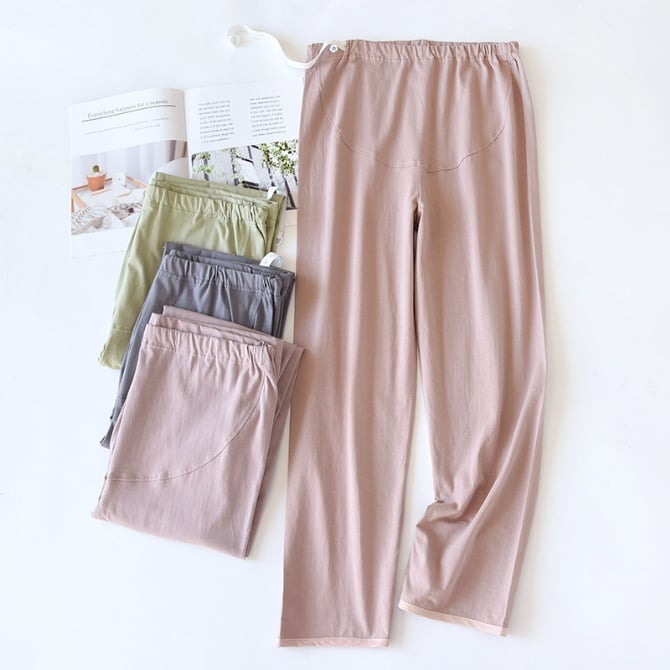 Adjustable Cotton Maternity Sleep Pants