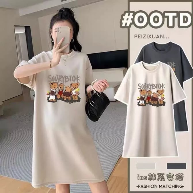 Summer Casual Maternity T-Shirt Dress