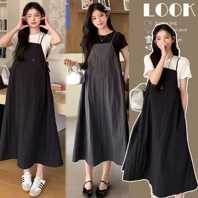 Maternity Dress Summer Fashion T-Shirt + Cami Set