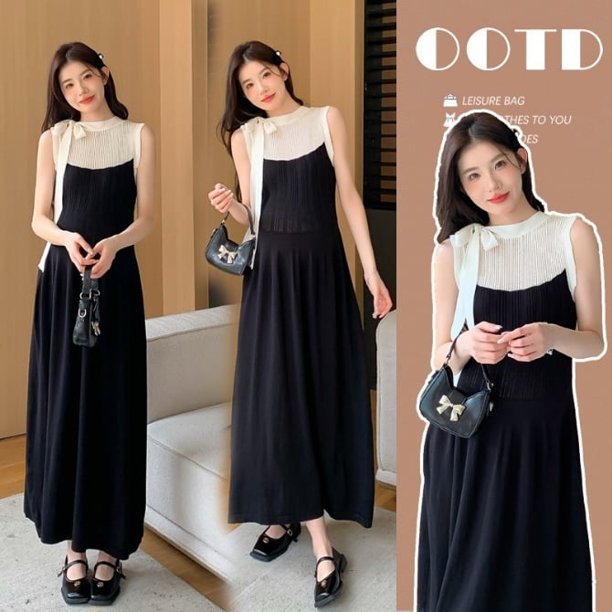 Maternity Summer Knitted Slim Dress