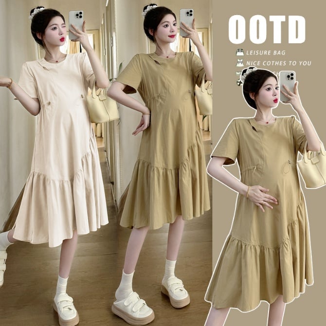 Maternity Cotton A-line Dress Summer