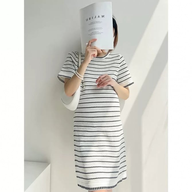 Maternity Striped Knit Dress