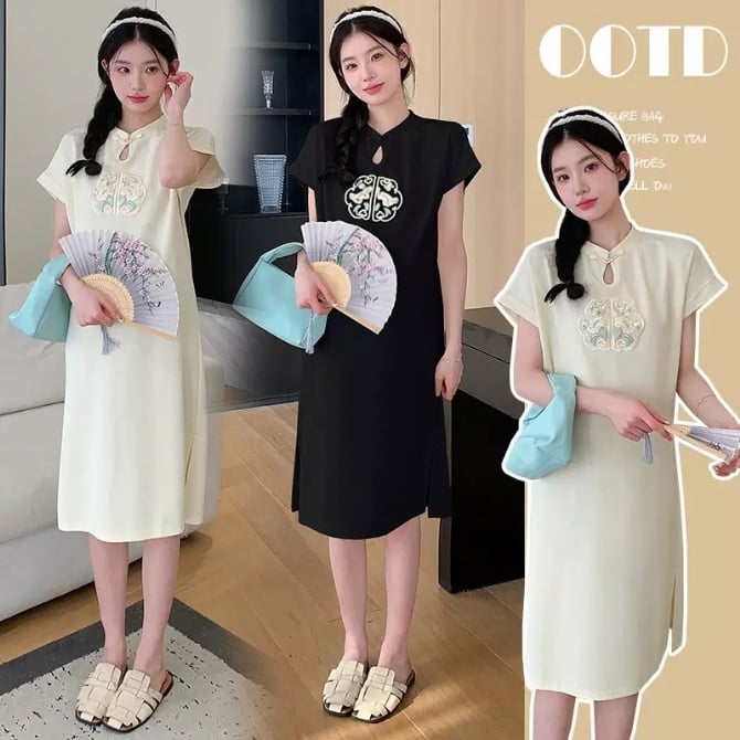 Ice-Silk Maternity Cheongsam