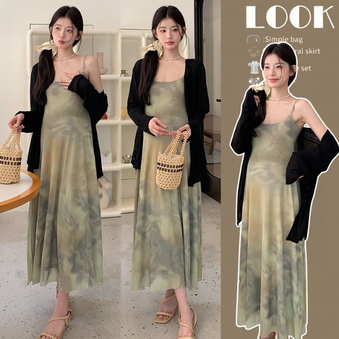 Maternity Chinese Style Summer Dress Set