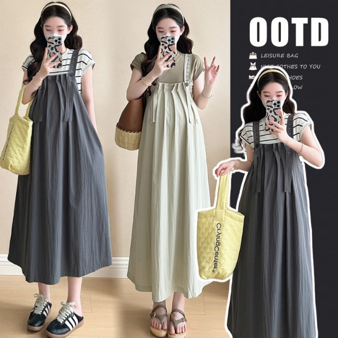 Loose T-Shirt Strap Maternity Dress