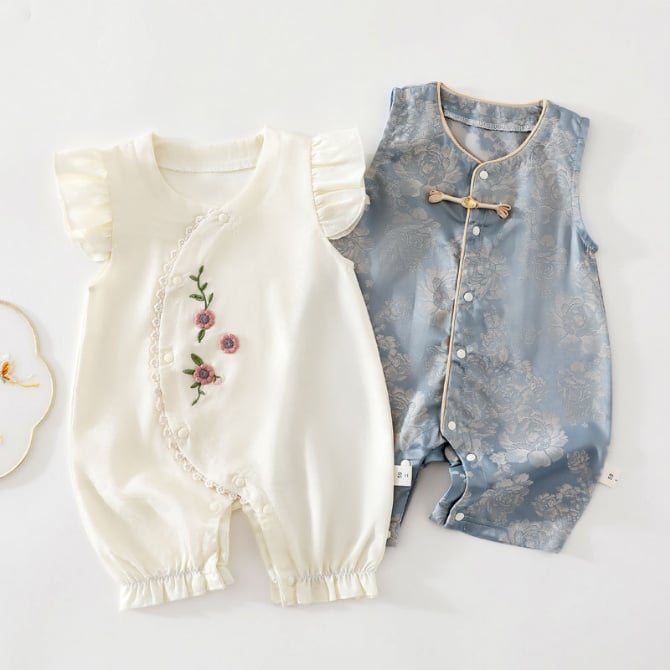 Summer Baby Vest Romper, Newborn Unisex Full-Moon Birthday Outfit